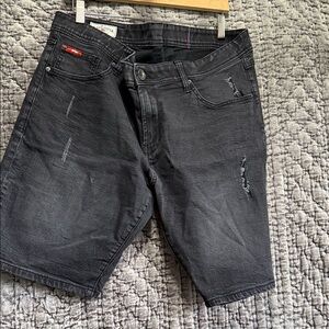 Classic Black Denim Jean Shorts for Men
